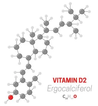 Ergocalciferol D2 Vitamin Molecule Illustrazione stock