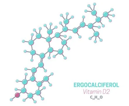Ergocalciferol D2 Vitamin Molecules Formula Structure Illustrazione stock