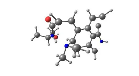 Ergometrine molecular structure isolated on white Stock Illustration