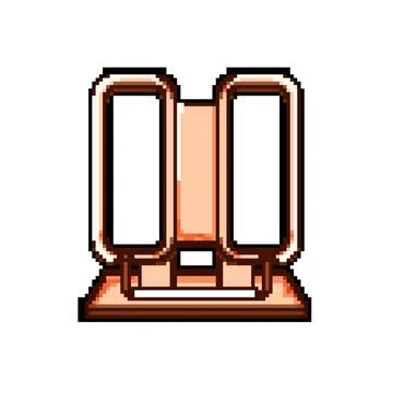 Ergonomic book reading stand pixel art vector illustration Stock Illustration