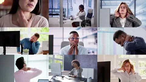 Ergonomic Chair And Posture Behind Workstation Computer Stock Footage 285192514
