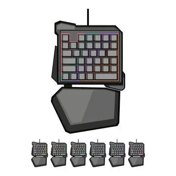 Ergonomic gaming keypad for computer entertainment and esports Stock Illustration