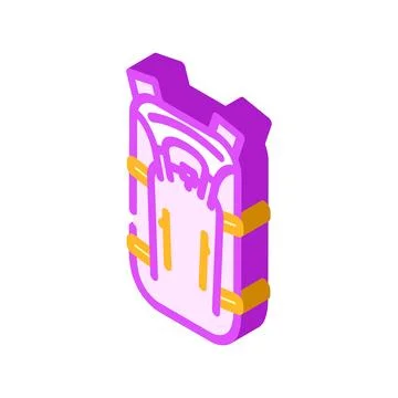 Ergonomic hiking backpack isometric icon vector illustration Stockillustratie