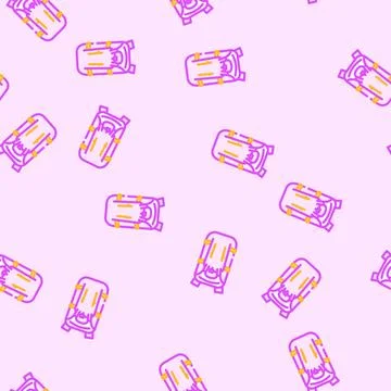 Ergonomic hiking backpack vector seamless pattern Illustrazione stock