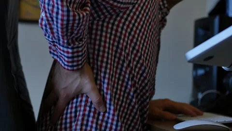 Ergonomic Issues And Back Pain From Posture Stock Footage 232790789