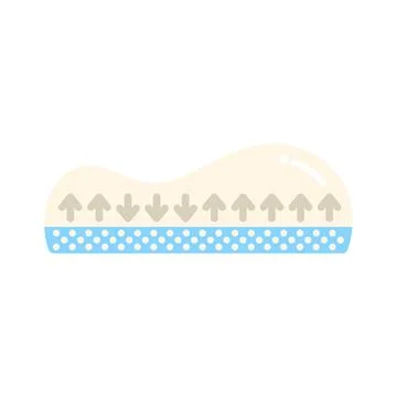 Ergonomic memory foam pillow providing neck support icon 스톡 일러스트