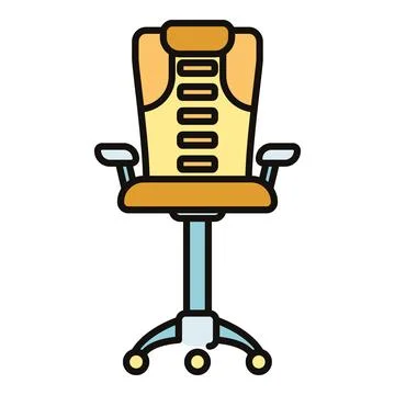 Ergonomic office chair vector icon design work Stock Illustration