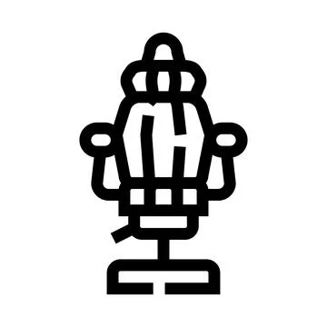 Ergonomic office chair vector line icon design Stock Illustration
