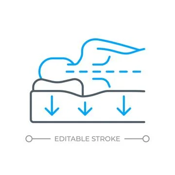 Ergonomic orthopedic spinal alignment two color line icon Stock Illustration