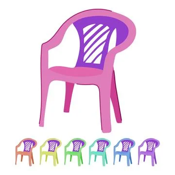 Ergonomic plastic chair vector cartoon graphic Stock Illustration