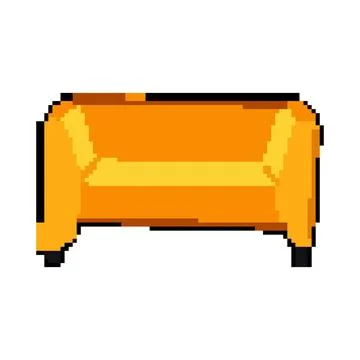Ergonomic reception sofa pixel art vector illustration Illustrazione stock