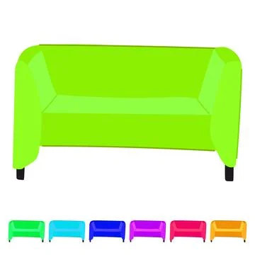 Ergonomic reception sofa vector cartoon graphic Stock Illustration
