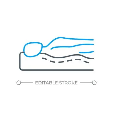 Ergonomic spine alignment two color line icon Stock Illustration