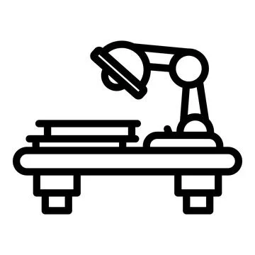 Ergonomic table icon, outline style Illustrazione stock