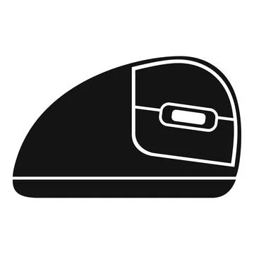 Ergonomic vertical computer mouse black white icon 스톡 일러스트