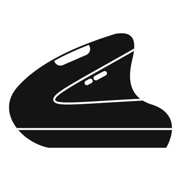 Ergonomic vertical computer mouse black design icon Illustrazione stock