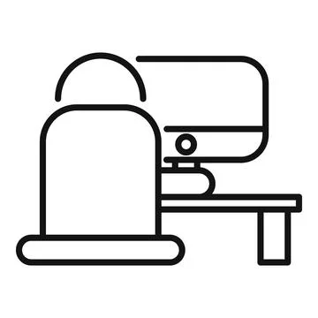 Ergonomic workplace icon outline vector. Office table Stock Illustration