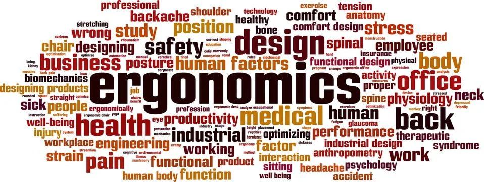 Ergonomics word cloud Stock Illustration