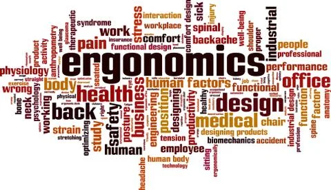 Ergonomics word cloud Stock Illustration