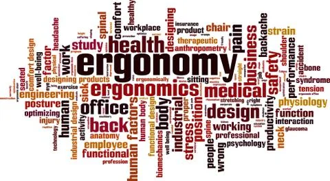 Ergonomy word cloud Illustrazione stock