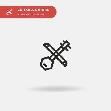 Erhu Simple vector icon. Illustration symbol design template for web mobile U 스톡 일러스트
