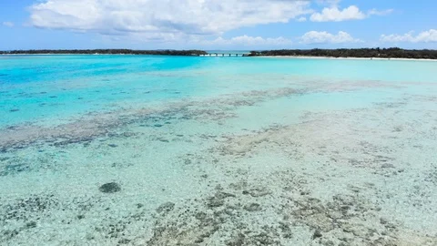 Erial footage: Cliffs of Lekiny in the same lagoon, Mouli bridge. New Caldedonia Stock Footage 126611404