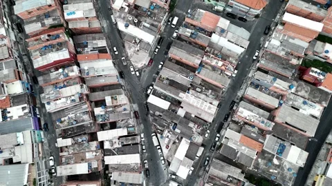 Erial Top-Down View of Dense Urban Housing in Osasco, São Paulo, Brazil Stock Footage 311265785