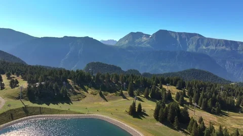 Erial View of Chamrousse Mountains on a Clear Summer Day Stock Footage 320432017