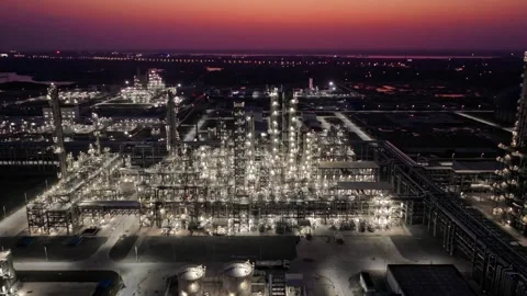 Erial view of chimneys of power plant, an industrial district. 動画素材 324814028