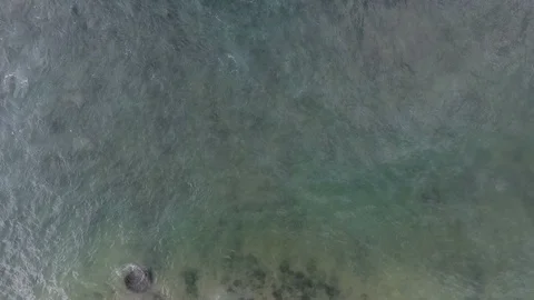 Erial view of giant ocean waves crashing and foaming Stock Footage 119269142