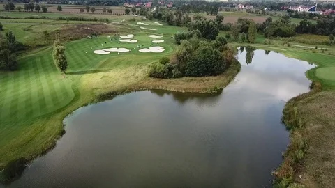 A erial view of a golf field Stock Footage 115993085