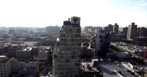 A erial view of the of the heart on the top of Hotel on Rivington. Lower East Stockbeeldmateriaal 77734071