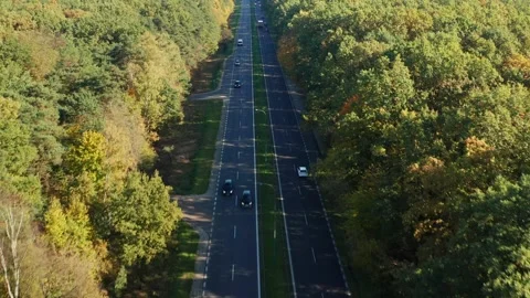 A erial view of highway road with traffic. Stock Footage 254361259