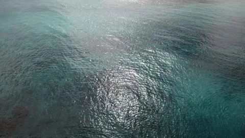 Erial View of Sparkling Blue Sea Surface with Sun Glint Stock Footage 346651592