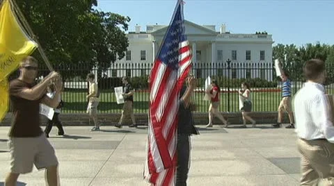 Eric Holder - Fast and Furious protesters at the White House Stock Footage 11312863