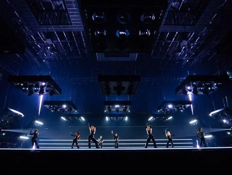 Eric Saade performing at Semifinal 1 of Eurovision 2024 Stock Photos