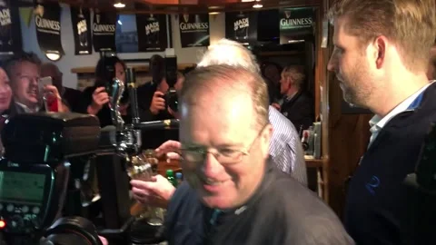 Eric Trump thanks Doonbeg for their support on pub visit Stock Footage 148594168