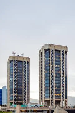 Eric Williams Financial Complex Twin Towers Buildings Trinidad &amp; Tobago high Stock Photos