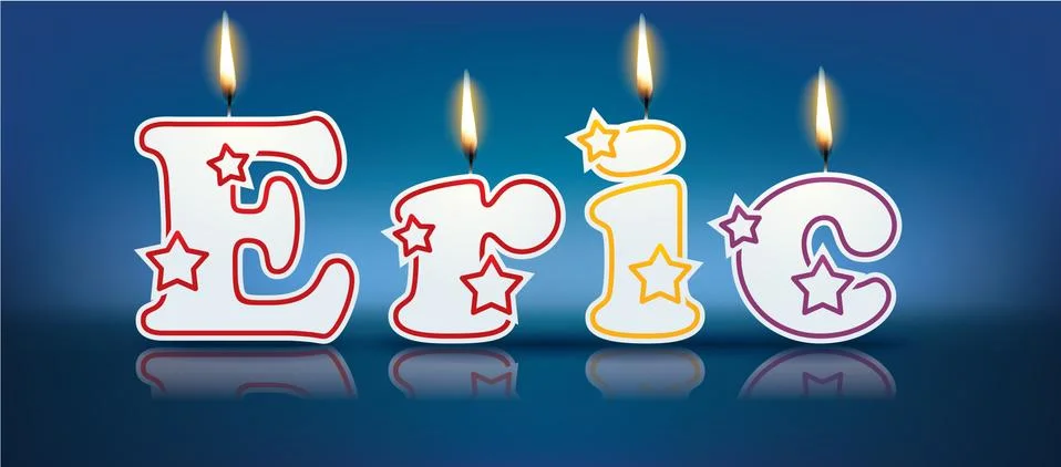 ERIC written with burning candles Stock Illustration