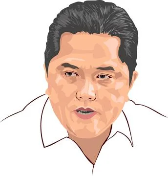 Erick Thohir - Vector Portrait Stock Illustration