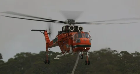Erickson Air Crane fire bombing helicopter (Sikorsky S-64) Stock Footage 123686143