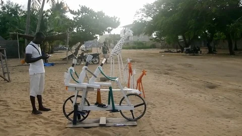 Eric's modern art makeshift studio near the beach Stock Footage 81232723