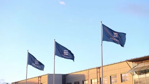 Ericsson flags Video stock 282675276