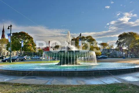 Ericsson fountain in Philadelphia, PA. Stock Photos