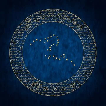 Eridanus Star Constellation, Celestial River Constellation Stock Illustration
