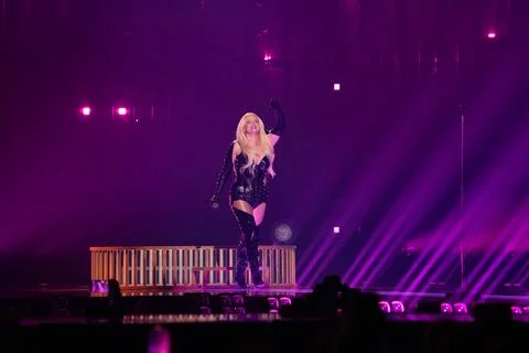 Erika Vikman performing at Semifinal 2 of Eurovision 2025 Stock Photos