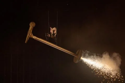 Erika Vikman performing at Semifinal 2 of Eurovision 2025 Stock Photos