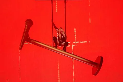 Erika Vikman performing at Semifinal 2 of Eurovision 2025 Stock Photos