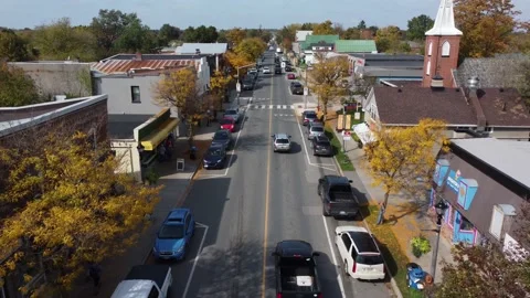 Erin Main Street Ext Drone MLS Dolly In 4k Stock Footage 200333228