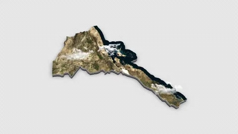 Eritrea 3D Country Map Animation Transparent Alpha Stock Footage 278023486
